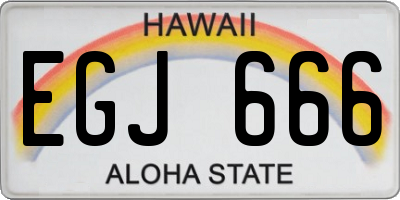 HI license plate EGJ666