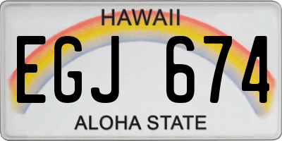 HI license plate EGJ674