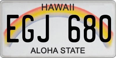 HI license plate EGJ680