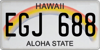 HI license plate EGJ688