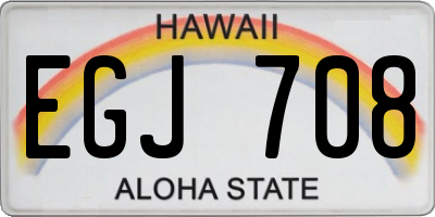 HI license plate EGJ708