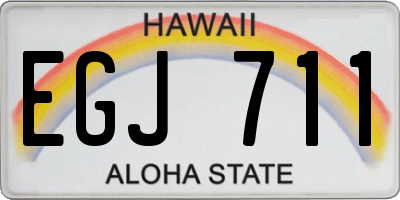 HI license plate EGJ711