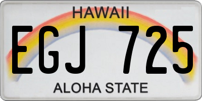 HI license plate EGJ725