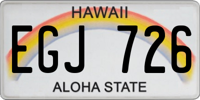 HI license plate EGJ726