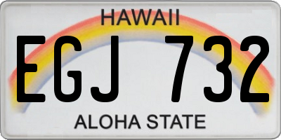 HI license plate EGJ732