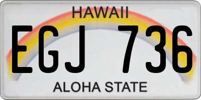 HI license plate EGJ736
