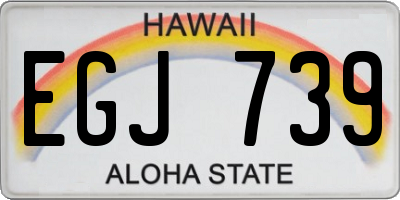 HI license plate EGJ739
