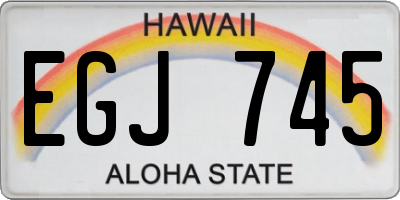 HI license plate EGJ745