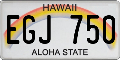 HI license plate EGJ750