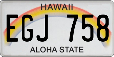 HI license plate EGJ758