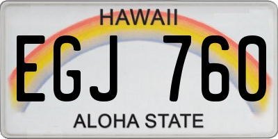 HI license plate EGJ760
