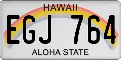 HI license plate EGJ764