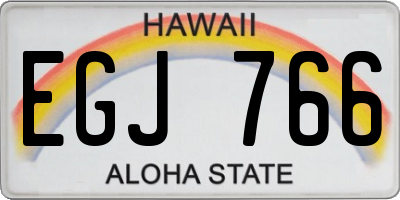HI license plate EGJ766