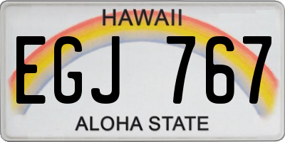 HI license plate EGJ767