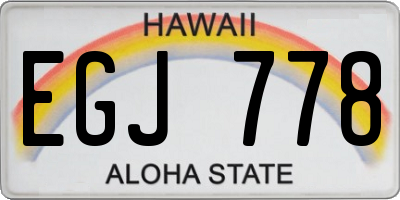HI license plate EGJ778