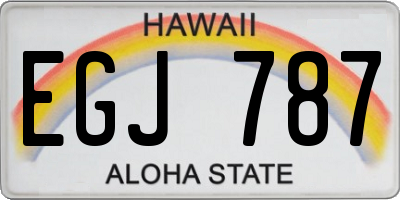 HI license plate EGJ787