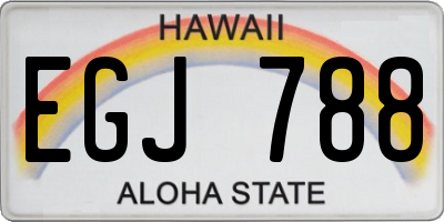 HI license plate EGJ788