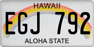 HI license plate EGJ792