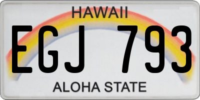 HI license plate EGJ793