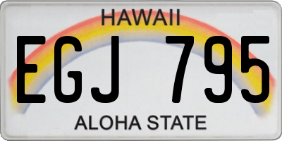 HI license plate EGJ795