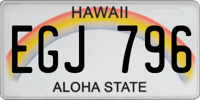 HI license plate EGJ796