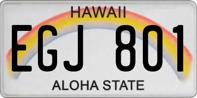 HI license plate EGJ801