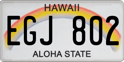 HI license plate EGJ802