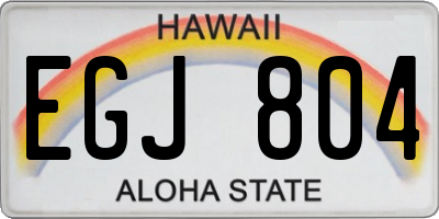 HI license plate EGJ804