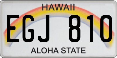 HI license plate EGJ810