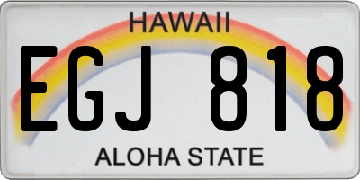 HI license plate EGJ818