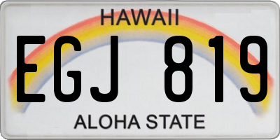 HI license plate EGJ819