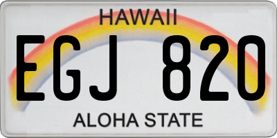 HI license plate EGJ820