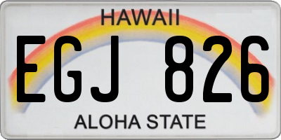 HI license plate EGJ826