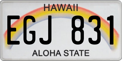 HI license plate EGJ831
