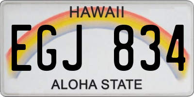 HI license plate EGJ834