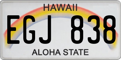 HI license plate EGJ838