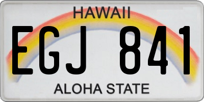 HI license plate EGJ841