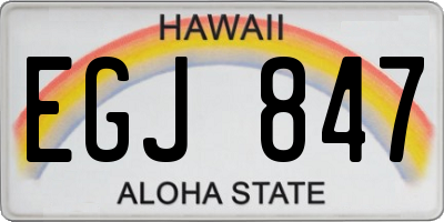 HI license plate EGJ847