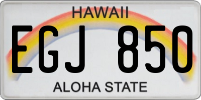 HI license plate EGJ850