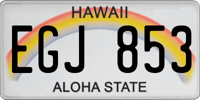 HI license plate EGJ853