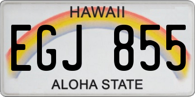 HI license plate EGJ855