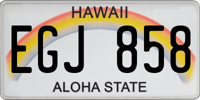 HI license plate EGJ858