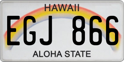 HI license plate EGJ866