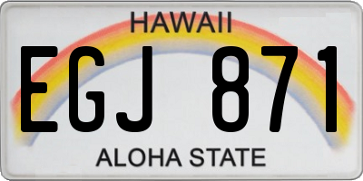 HI license plate EGJ871