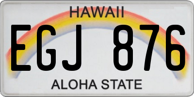 HI license plate EGJ876