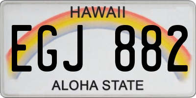HI license plate EGJ882