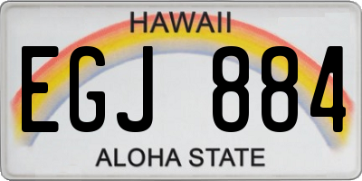 HI license plate EGJ884