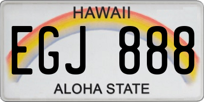 HI license plate EGJ888