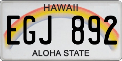 HI license plate EGJ892