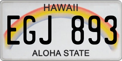 HI license plate EGJ893